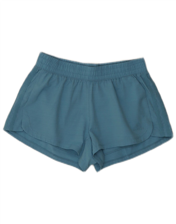 Adidas Womens Sport Shorts UK 8/10 Small Blue Polyester