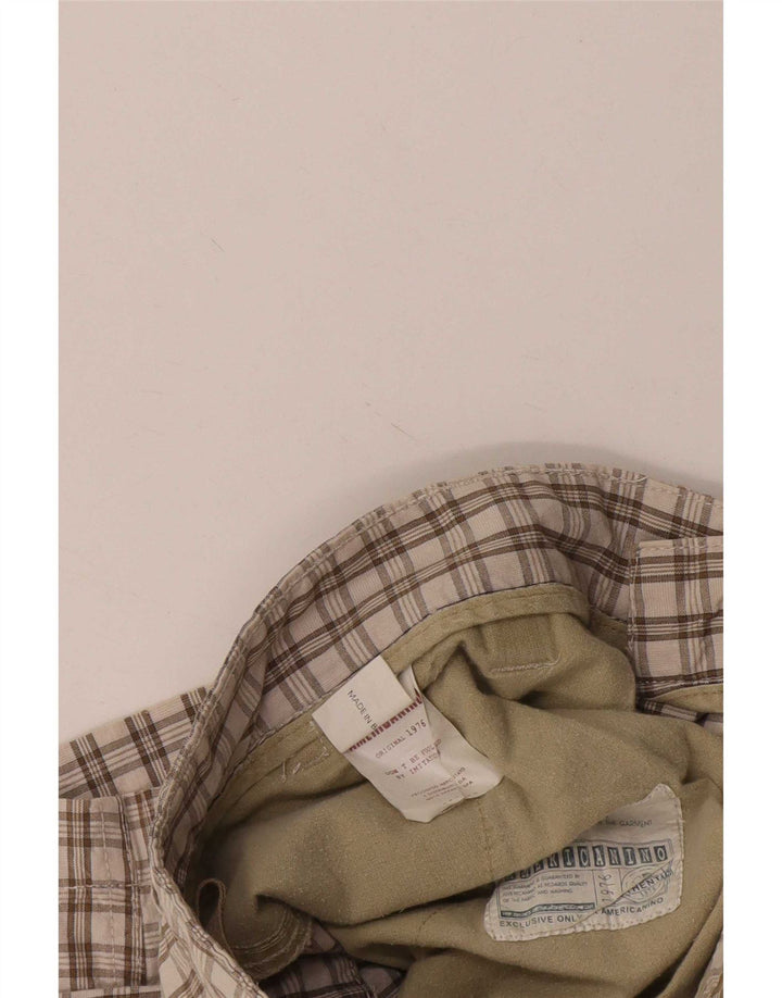 Americanino Mens Cargo Shorts W34 Large Beige Check