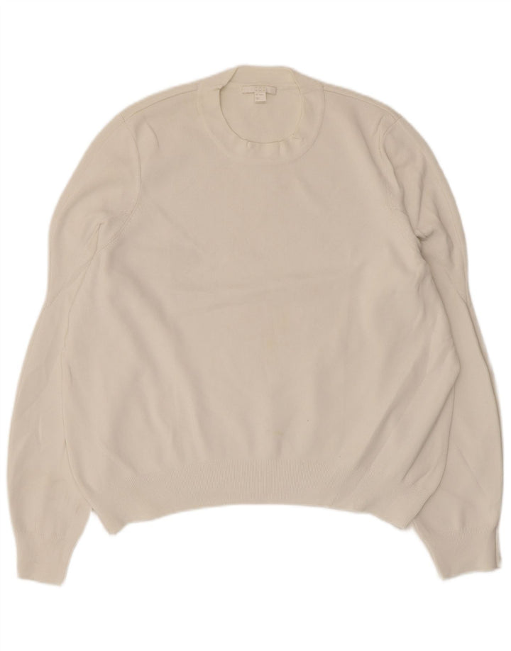 Cos Damen-Pullover mit Rundhalsausschnitt, UK 14, mittelweiße Viskose