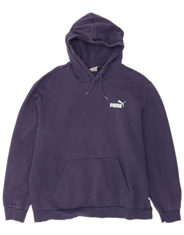 Felpa con cappuccio da uomo Puma XL in cotone blu navy