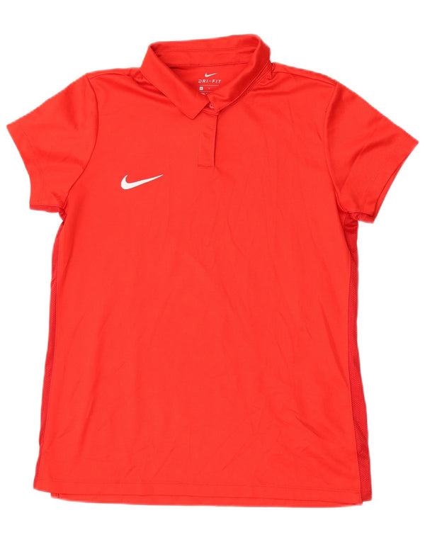Nike Damen Dri Fit Poloshirt UK 14 Large Rot