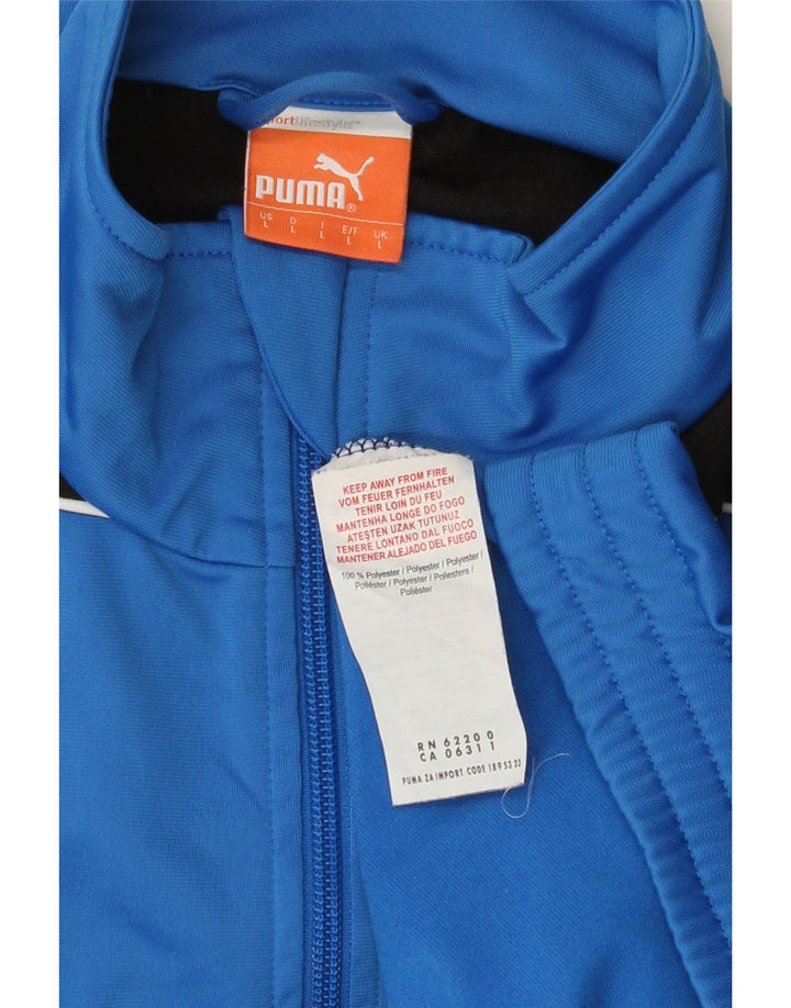Puma Mens Tracksuit Top Jacket Large Blue Colourblock Polyester