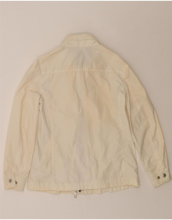 SERGIO TACCHINI Womens Hooded Utility Jacket IT 44 Medium Off White Vintage Sergio Tacchini and Second-Hand Sergio Tacchini from Messina Hembry 