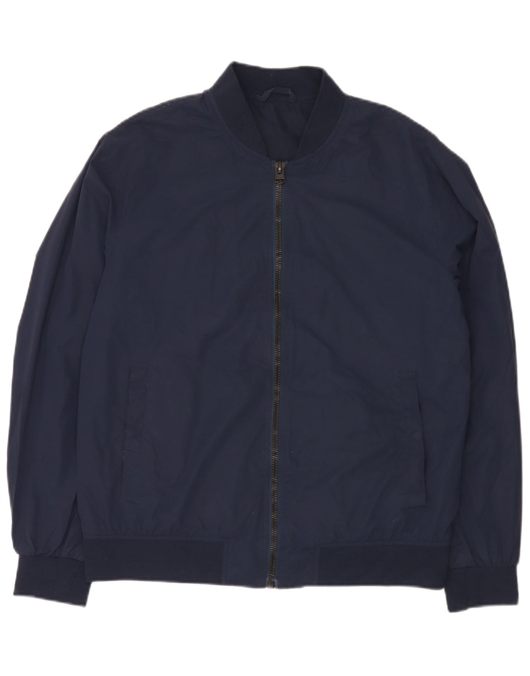 Zara Mens Bomber Jacket UK 40 Grande Poliéster Azul Marinho