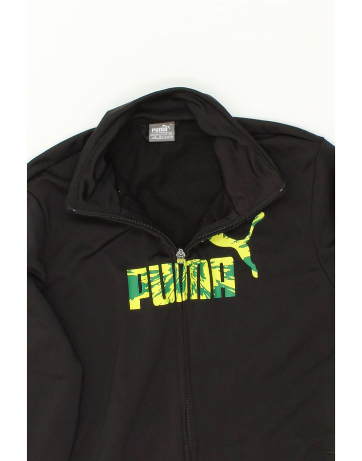 PUMA Boys Graphic Tracksuit Top Jacket 11-12 Years Large  Black Vintage Puma and Second-Hand Puma from Messina Hembry 