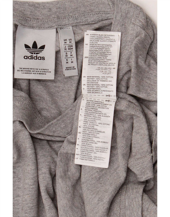 Adidas Mens T-Shirt Top Medium Grey Cotton