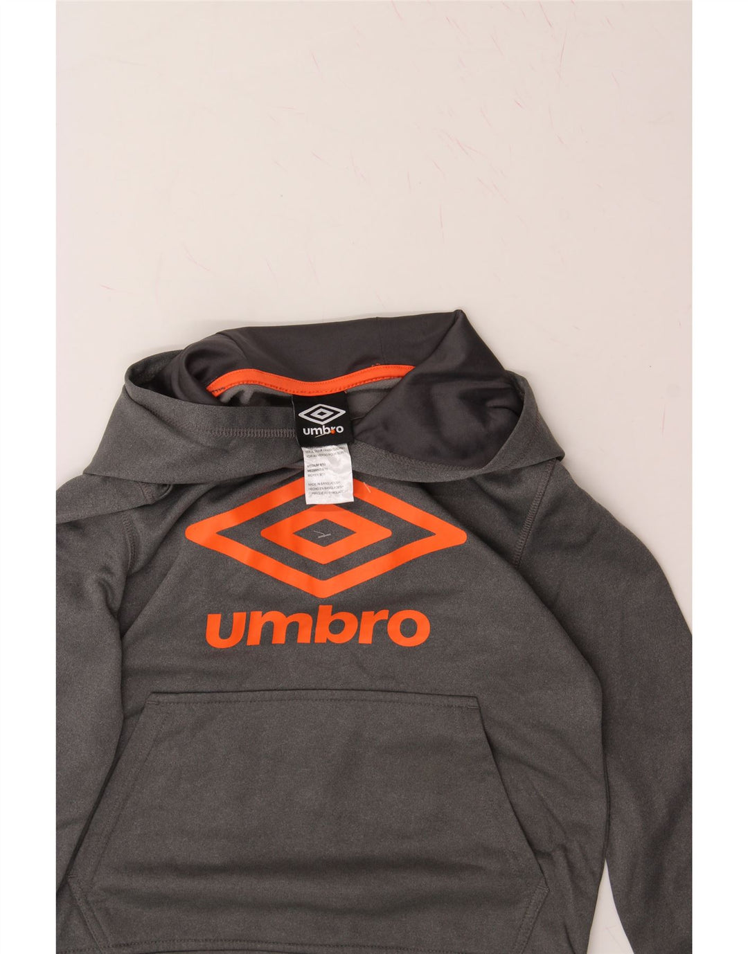 UMBRO Boys Graphic Hoodie Jumper 8-9 Years Medium Silver Polyester Vintage Umbro and Second-Hand Umbro from Messina Hembry 