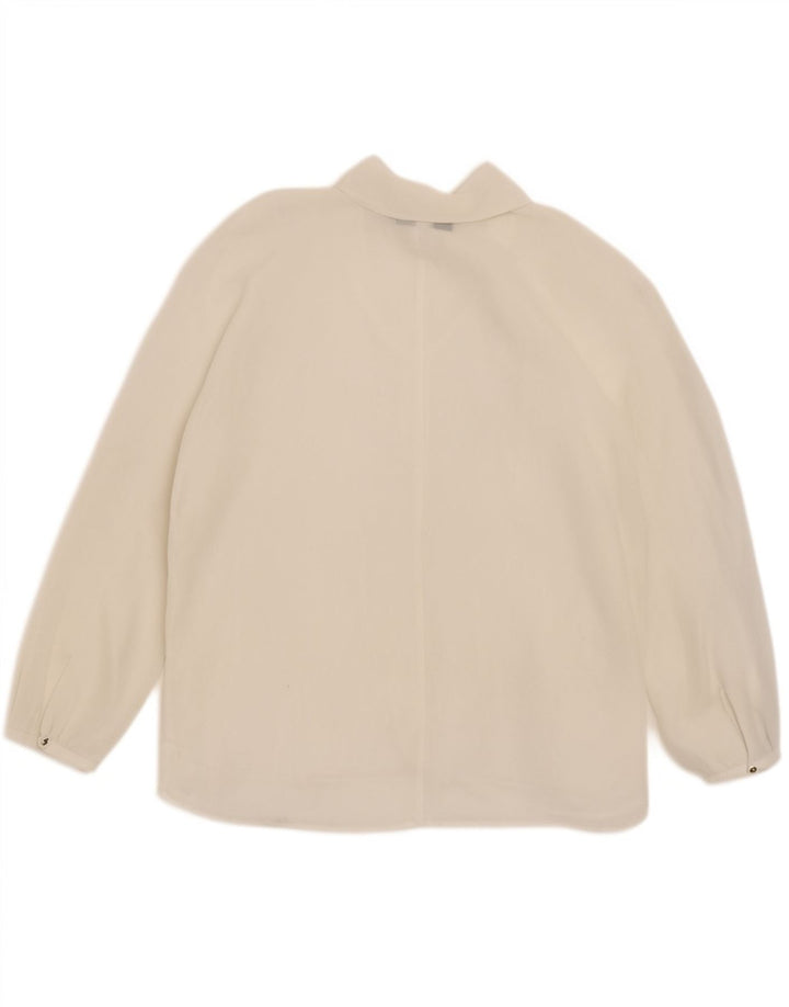 Zara Womens Long Sleeve Front Tie See Through Top UK 16 Large White