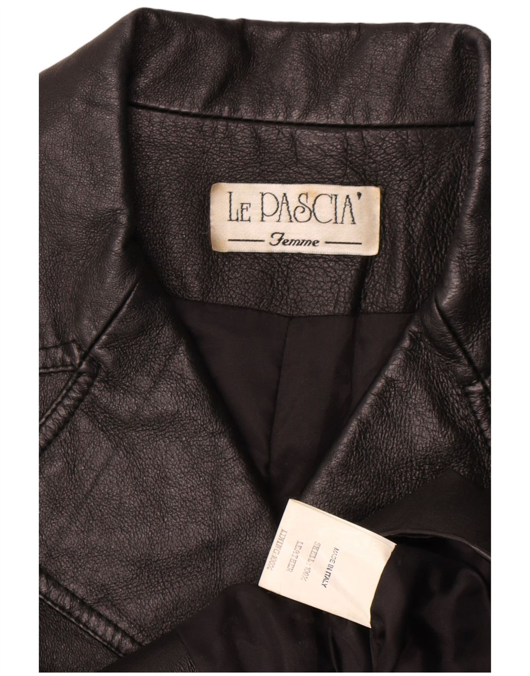Vintage Damen Zweireihige Lederjacke UK 8 Small Black Classic