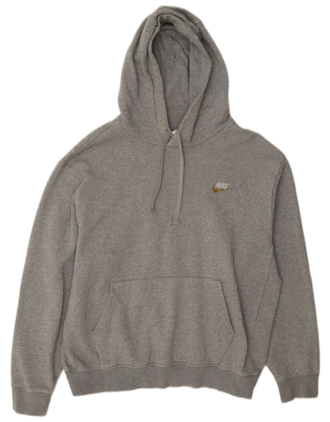 Nike Mens Hoodie Jumper Medium Grey Cotton