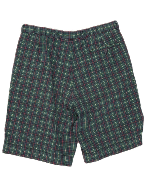 Lacoste Herre Pegged Chino Shorts Størrelse 42 Medium W31 Grøn ternet bomuld