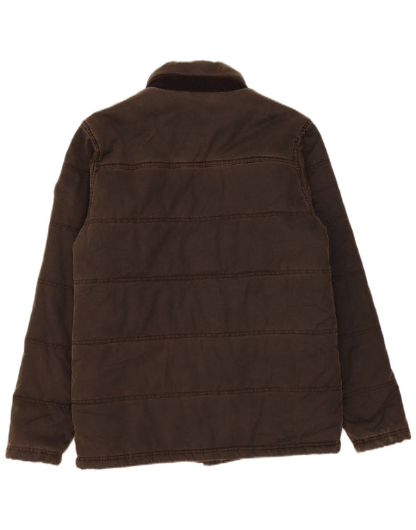 Weird Fish Mens Padded Jacket UK 38 Medium Brown Polyester