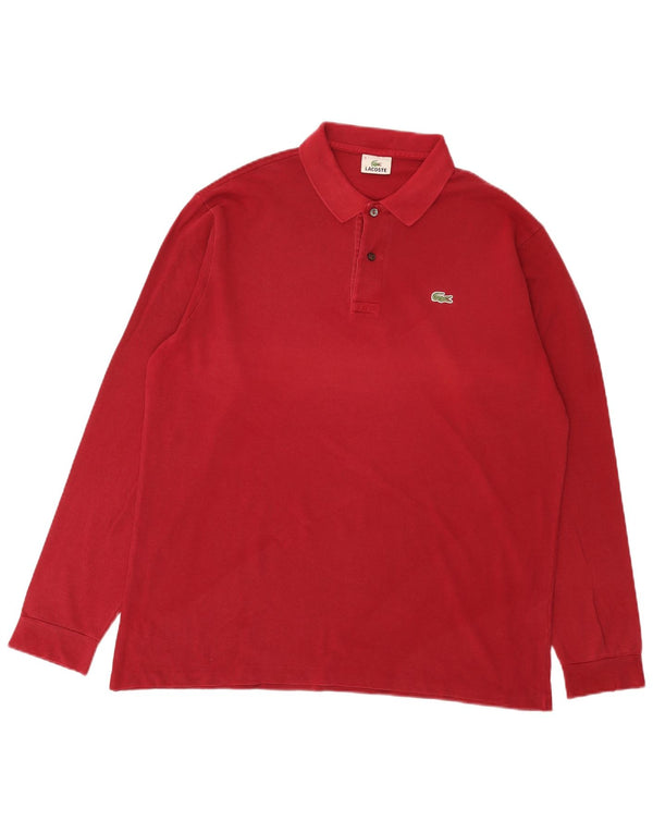 Lacoste Polo à manches longues pour homme Taille 6 XL Coton bordeaux