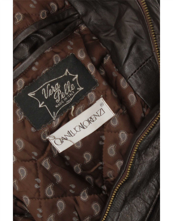 Giacca in pelle vintage da uomo UK 40 grande marrone
