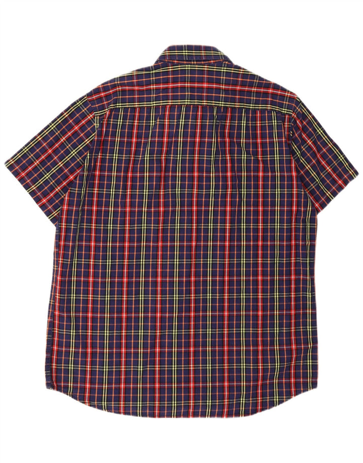 CARRERA Mens Regular Fit Short Sleeve Shirt XL Navy Blue Check