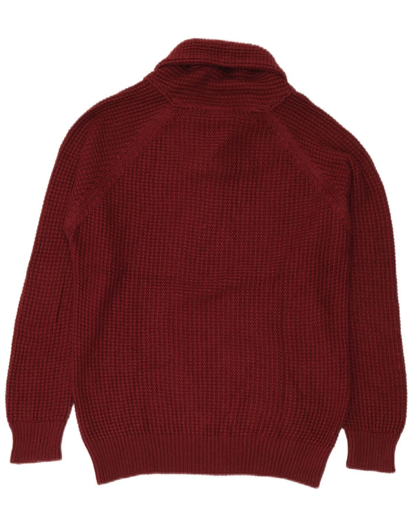 Maglione Zara da uomo con collo a scialle, grande, in acrilico marrone