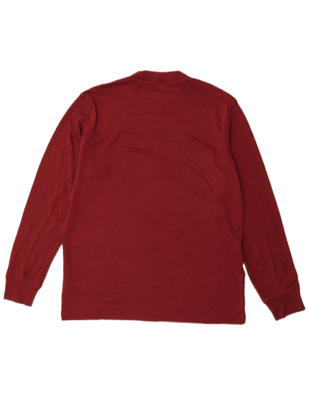 Lands End Herre Top Langærmet Medium Bourgogne Bomuld