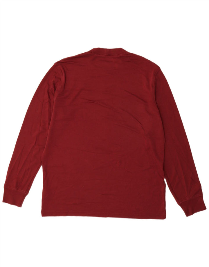 Lands End Herre Top Langærmet Medium Bourgogne Bomuld