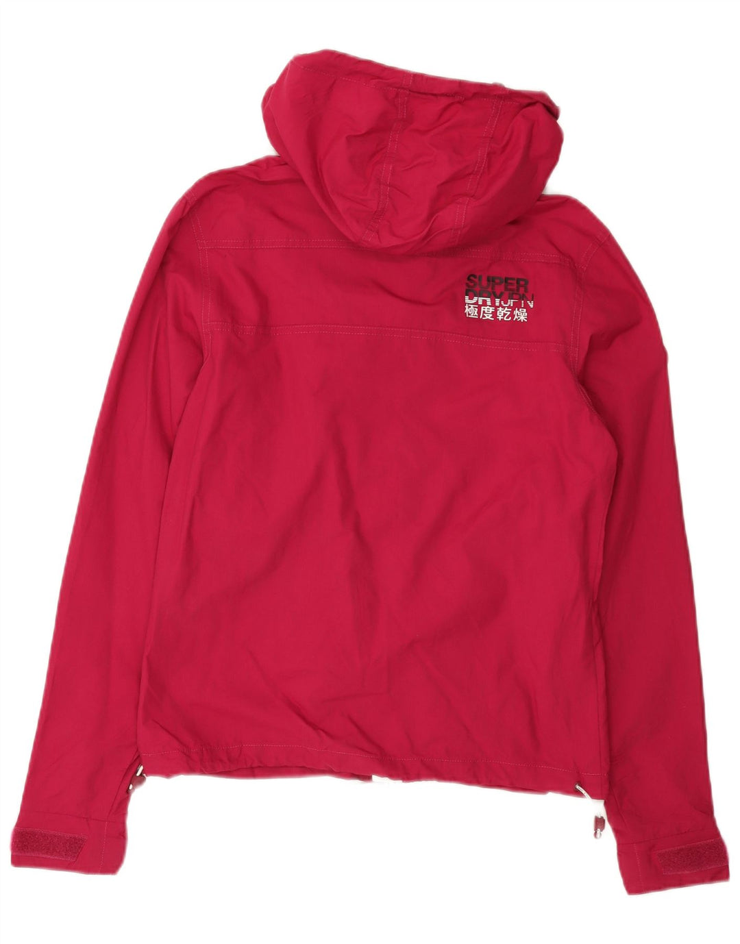 SUPERDRY Womens Hooded Rain Jacket UK 10 Small Red Nylon