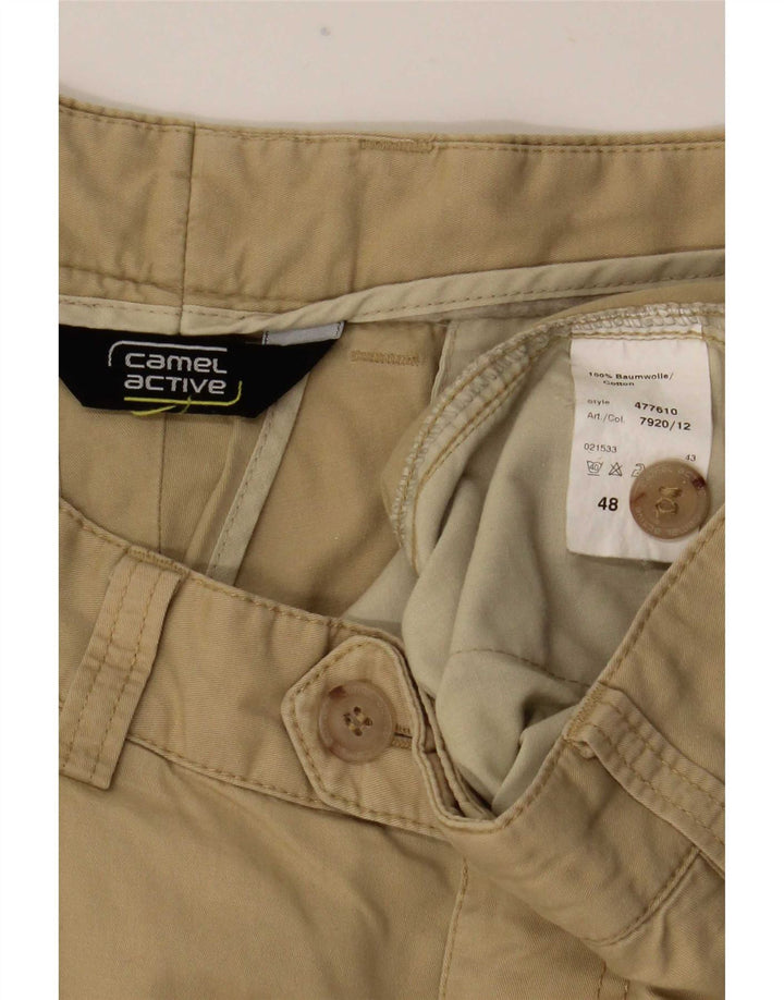 Camel Active Mens Pegged Suit Trousers EU 48 Medium W33 L32 Beige Cotton