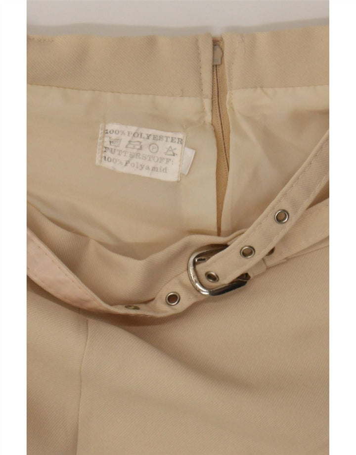VINTAGE Womens A-Line Skirt W24 XS Beige Polyester Vintage Vintage and Second-Hand Vintage from Messina Hembry 