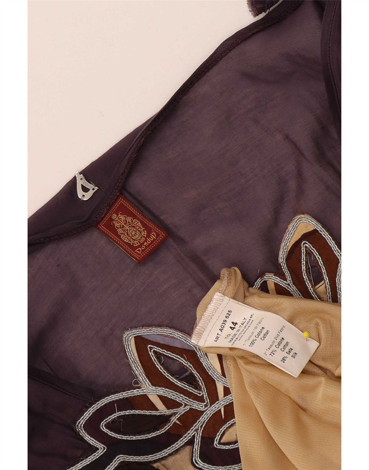 Dondup Damen-Etuikleid mit 3/4-Ärmeln, Größe 44, mittelgroß, mehrfarbig, mit Blumenmuster