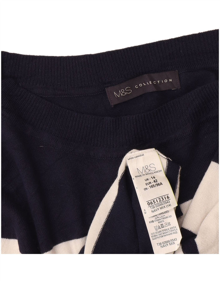 Marks & Spencer Womens Crew Neck Jumper Sweater UK 14 Medium Navy Blue