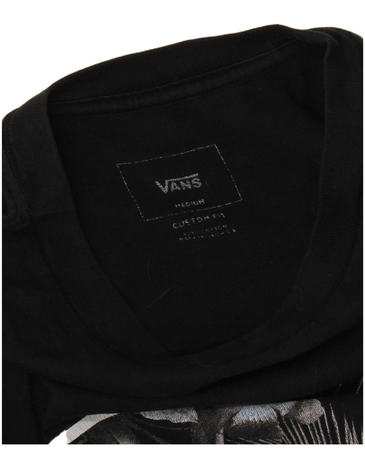 VANS Mens Custom Fit Graphic T-Shirt Top Medium Black Cotton