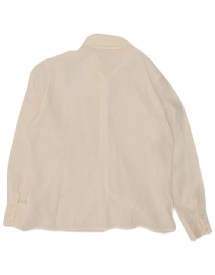 Naracamicie Womens Shirt UK 14 Large White Striped