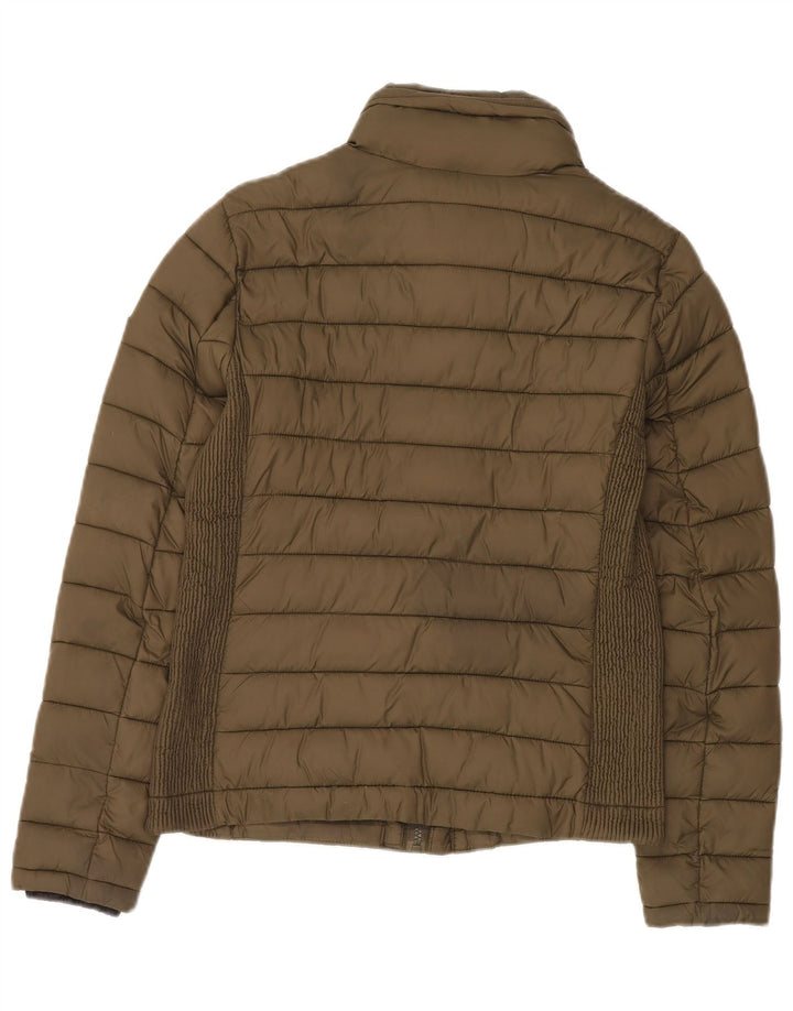 Superdry Womens Padded Jacket UK 12 Medium Khaki Nylon