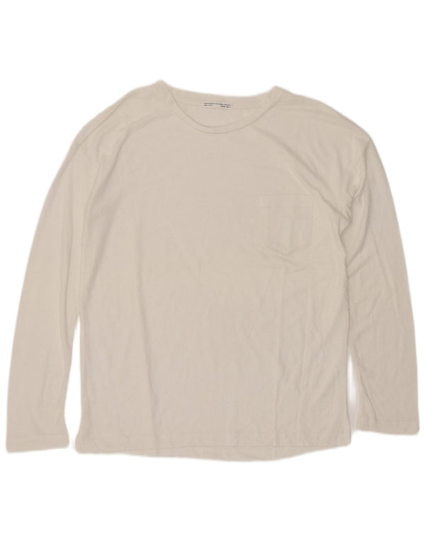 Zara Damen Trafaluc Top Langarm UK 10 Small Weiß