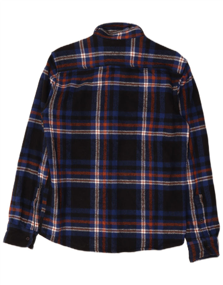 Dickies Mens Flannel Shirt Small Navy Blue Check Cotton