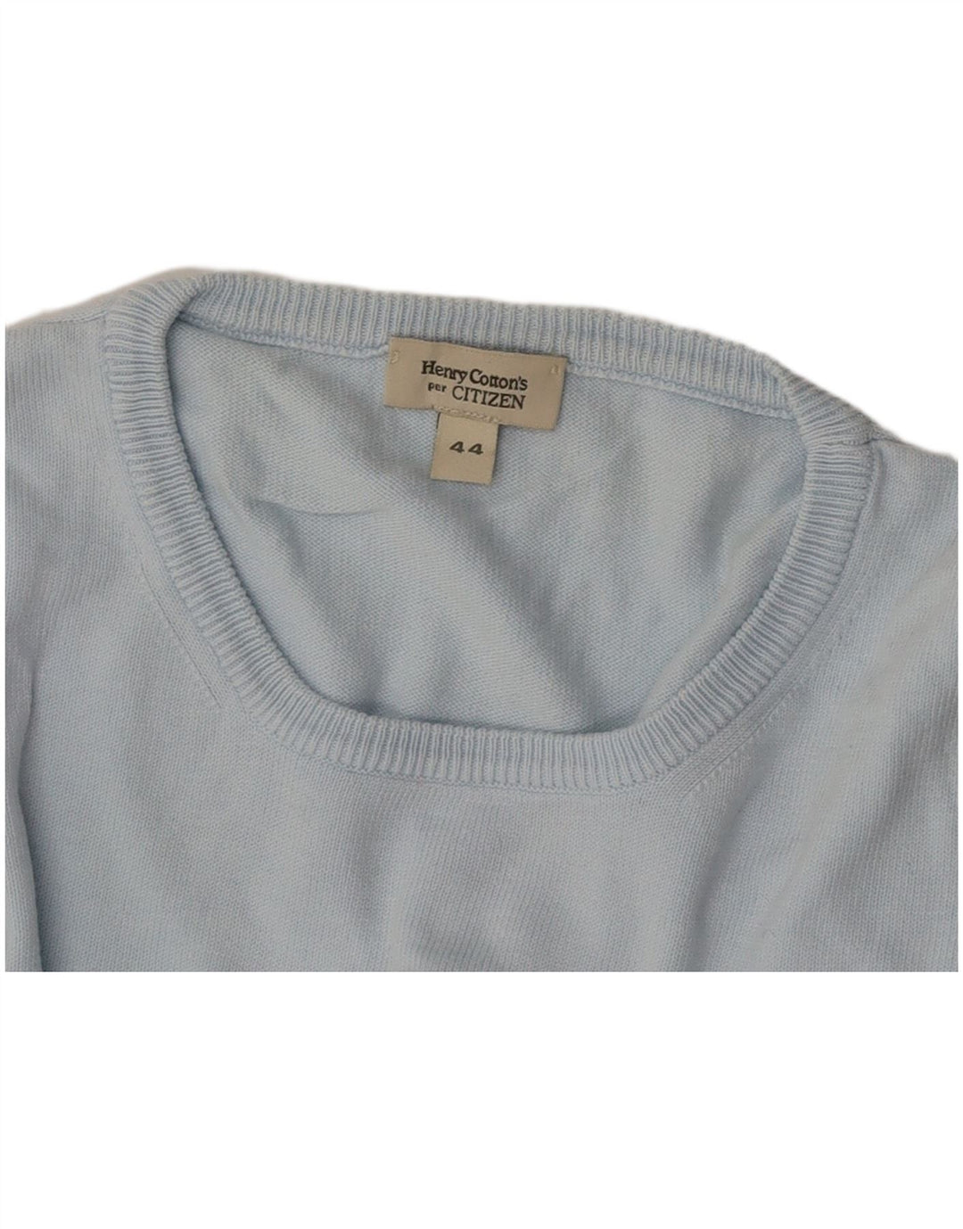 HENRY COTTONS Womens Crew Neck Jumper Sweater IT 44 Medium Blue