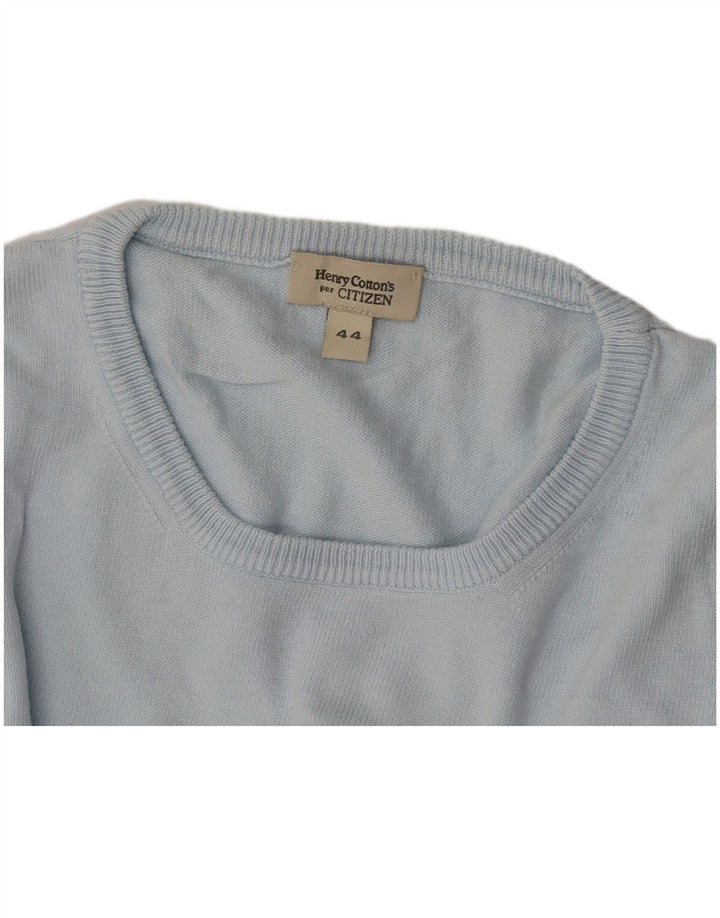 HENRY COTTONS Womens Crew Neck Jumper Sweater IT 44 Medium Blue