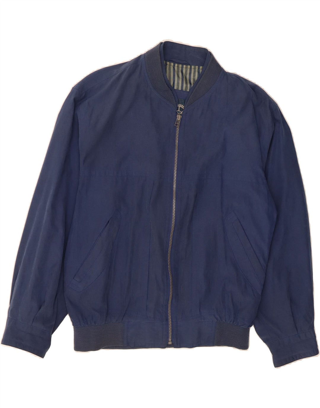 VINTAGE Mens Bomber Jacket UK 36 Small Blue Polyester Vintage Vintage and Second-Hand Vintage from Messina Hembry 
