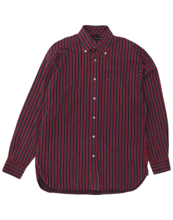 Tommy Hilfiger Mens Shirt Small Red Striped Cotton