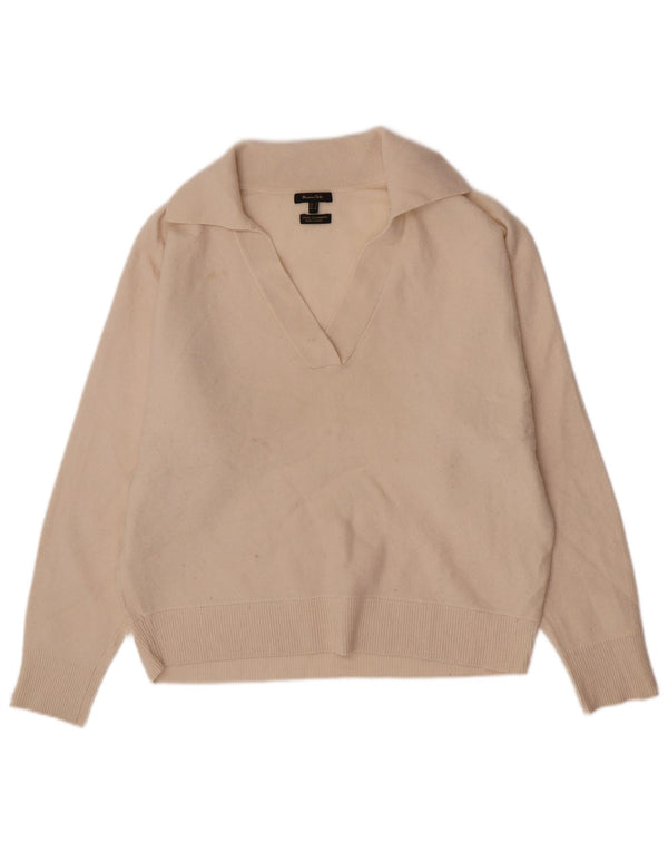 Massimo Dutti Dame Polo Neck Jumper Sweater UK 10 Small Off White