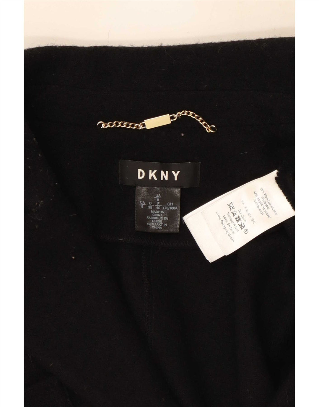 Женское пальто Dkny US 8, среднее, черное, шерстяное