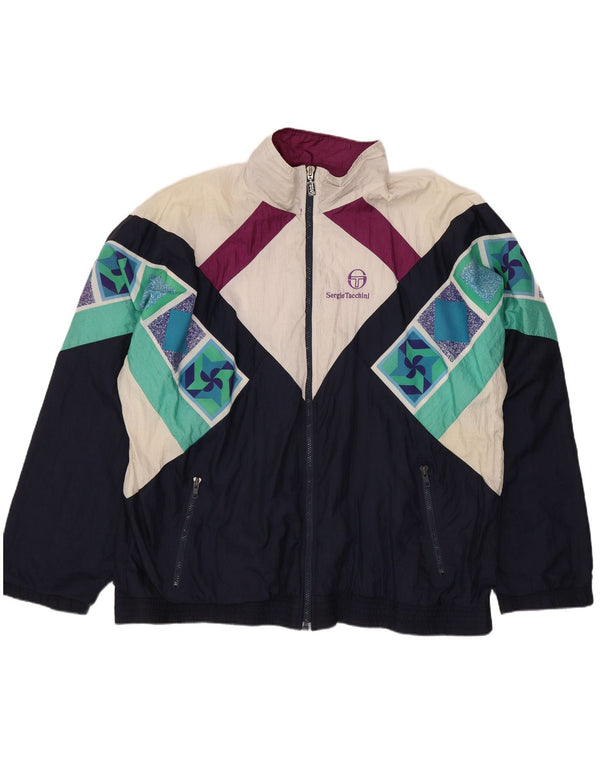 Sergio Tacchini Veste de Survêtement Homme IT 52 Large Bleu Marine Géométrique