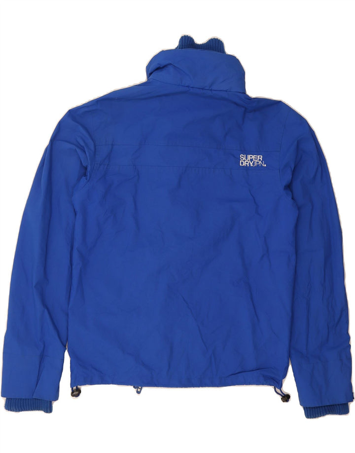SUPERDRY Womens Rain Jacket UK 16 Large Blue Nylon Vintage Superdry and Second-Hand Superdry from Messina Hembry 