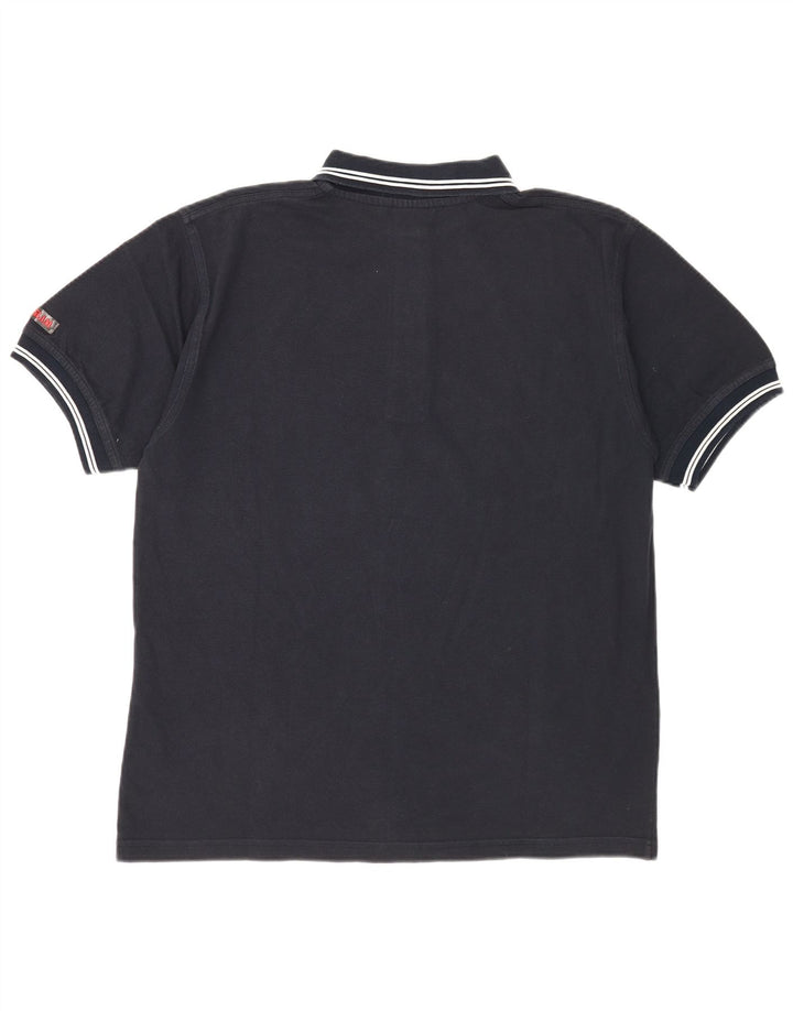 Slam Mens Polo Shirt Large Navy Blue Cotton