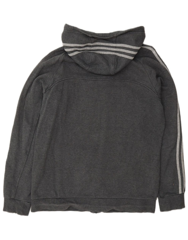 Adidas Mens Zip Hoodie Sweater Medium Grey Cotton