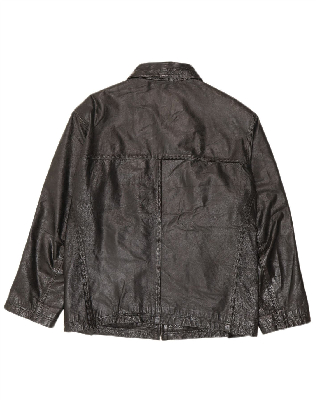 Vintage Mens Leather Jacket UK 36 Small Black