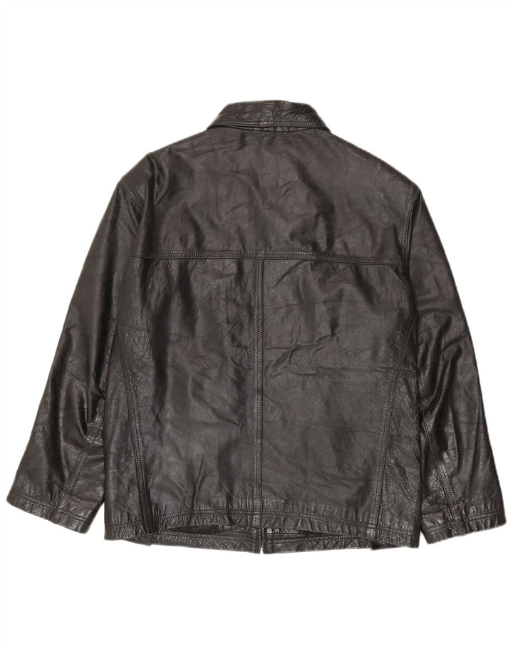 Vintage Mens Leather Jacket UK 36 Small Black