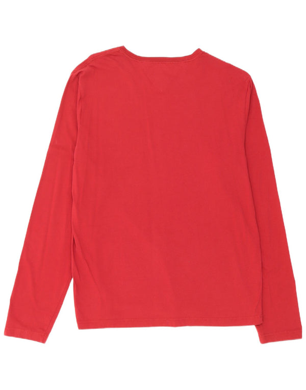 Top grafic pentru bărbați Tommy Hilfiger cu mânecă lungă, bumbac roșu XL