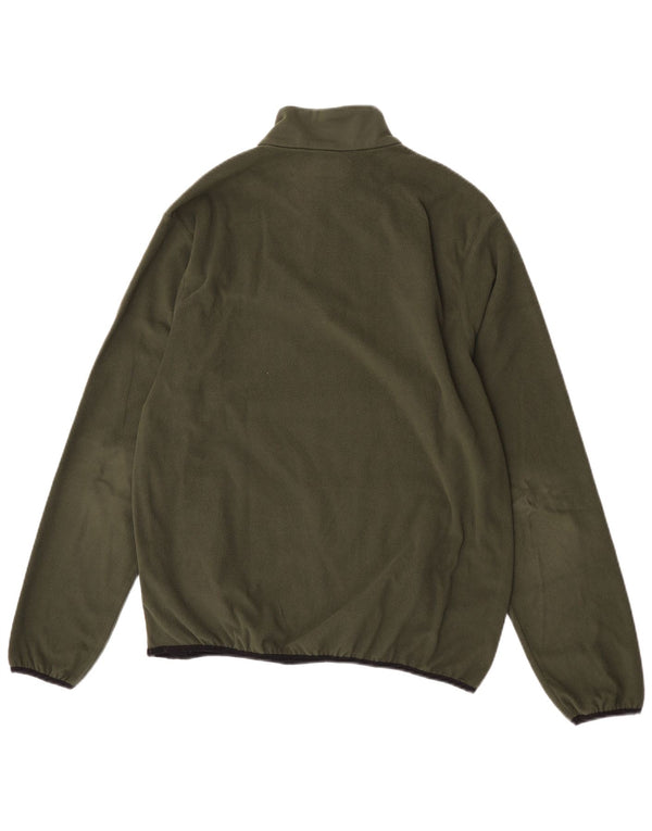 Kappa Womens Zip Neck Fleece Jumper XL Khaki Polyester