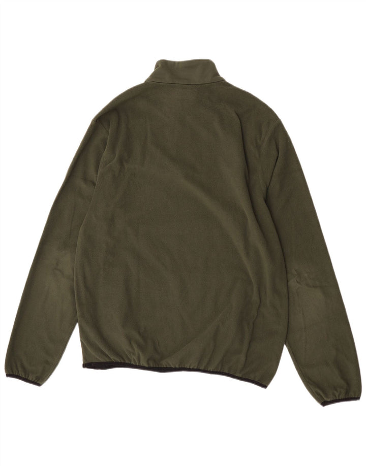 Kappa Womens Zip Neck Fleece Jumper XL Khaki Polyester