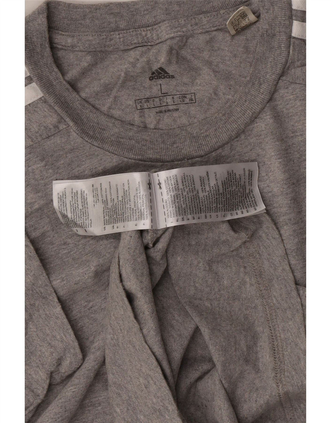 ADIDAS Mens T-Shirt Top Large Grey Cotton