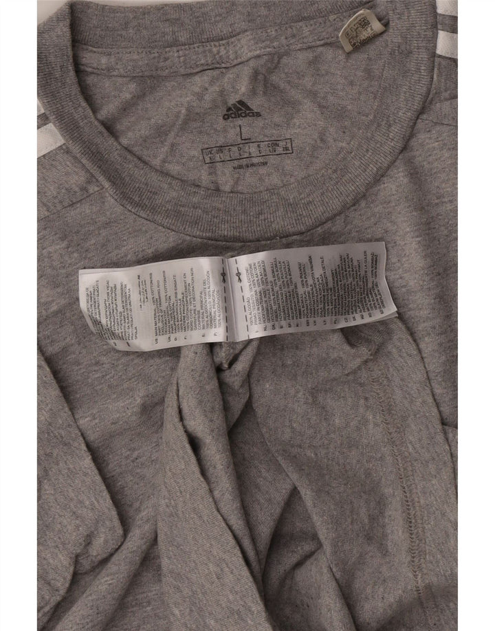 ADIDAS Mens T-Shirt Top Large Grey Cotton