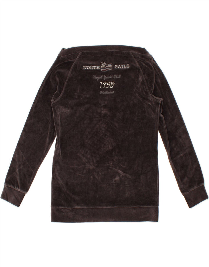 NORTH SAILS Womens Sweatshirt Jumper UK 14 Large Grey Cotton Vintage North Sails and Second-Hand North Sails from Messina Hembry 